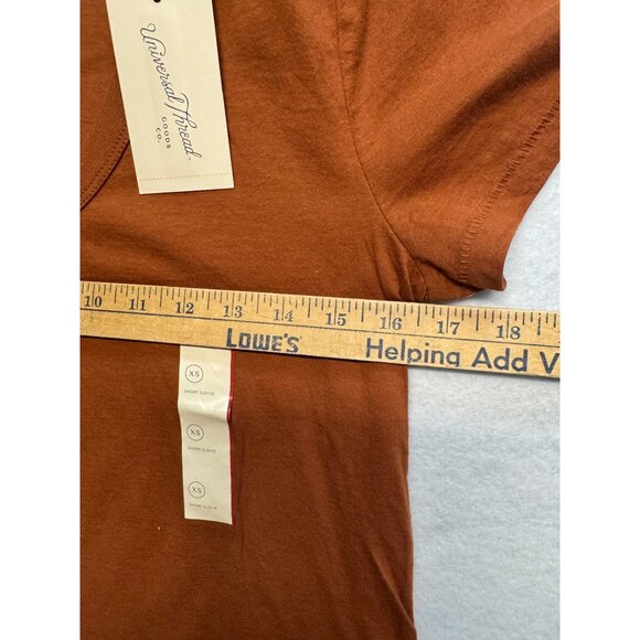 Universal Thread Rust Orange Short Sleeve V-Neck Womens T-Shirt XS - Picture 4 of 5